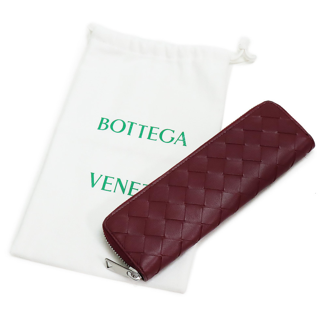 ■新品■未使用■ BOTTEGA VENETA ボッテガヴェネタ イントレチャート レザー ペンケース 筆箱 ステーショナリー ボルドー系 AR7684