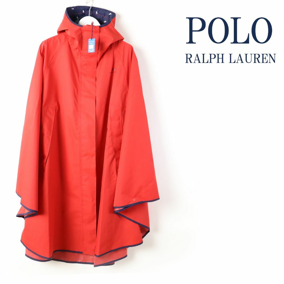 892b 新品 POLO ポロ ラルフ ローレン レインポンチョ レインコート赤