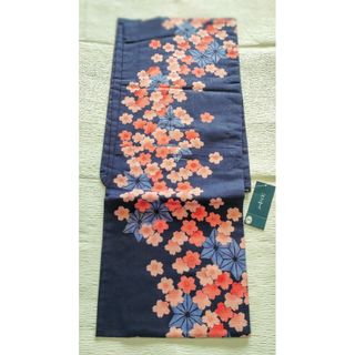 Sサイズ⭐単品⭐高級ブランド綿紅梅(めんこうばい)浴衣⭐紺色地✕桜⭐(浴衣)