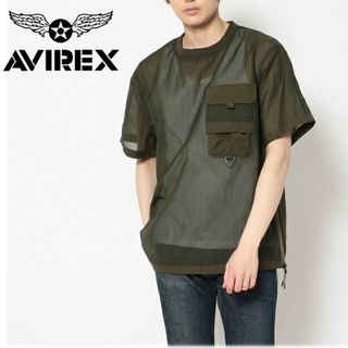 アヴィレックス(AVIREX)の《アヴィレックス》新品 はっ水・通気性◎ 透け感 爽やかミリタリーシャツ L(Tシャツ/カットソー(半袖/袖なし))