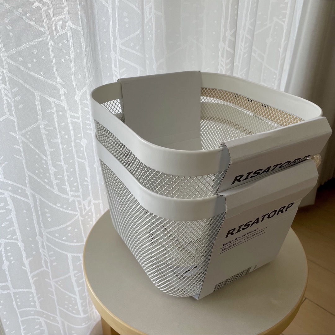 【新品】IKEA イケア バスケット かご2個(ホワイト+ホワイト)リーサトルプ