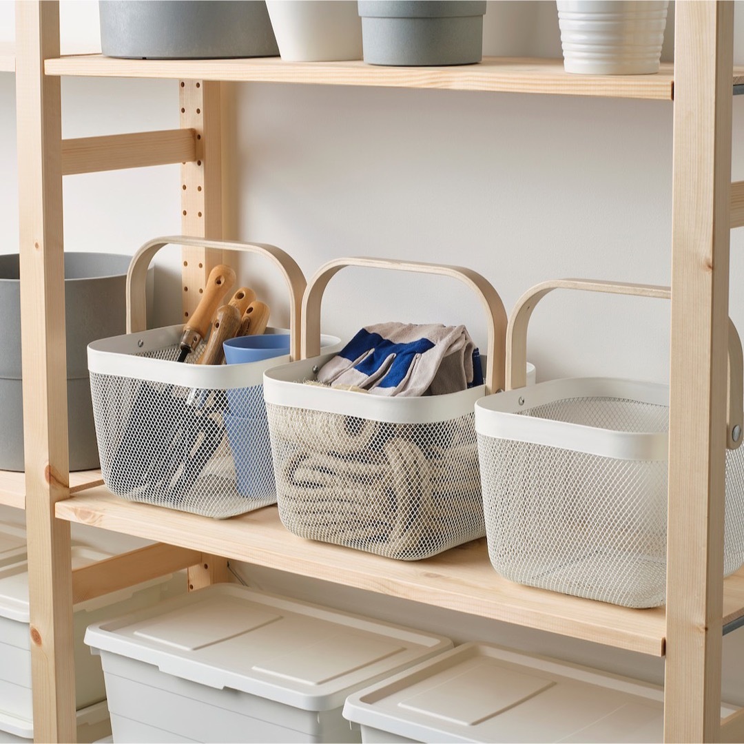 【新品】IKEA イケア バスケット かご2個(ホワイト+ホワイト)リーサトルプ