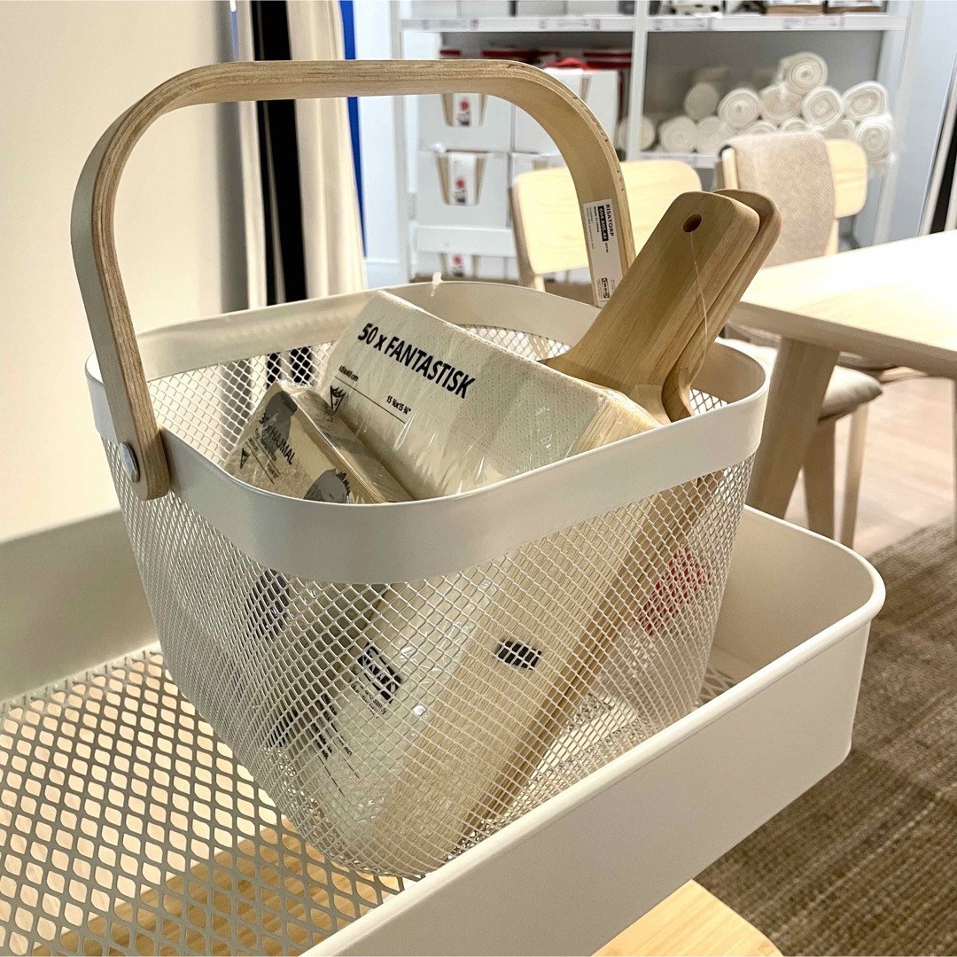 【新品】IKEA イケア バスケット かご2個(ホワイト+ホワイト)リーサトルプ