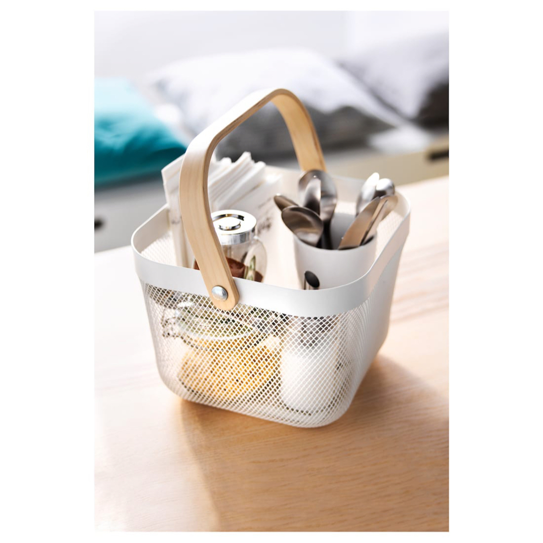 【新品】IKEA イケア バスケット かご2個(ホワイト+ホワイト)リーサトルプ