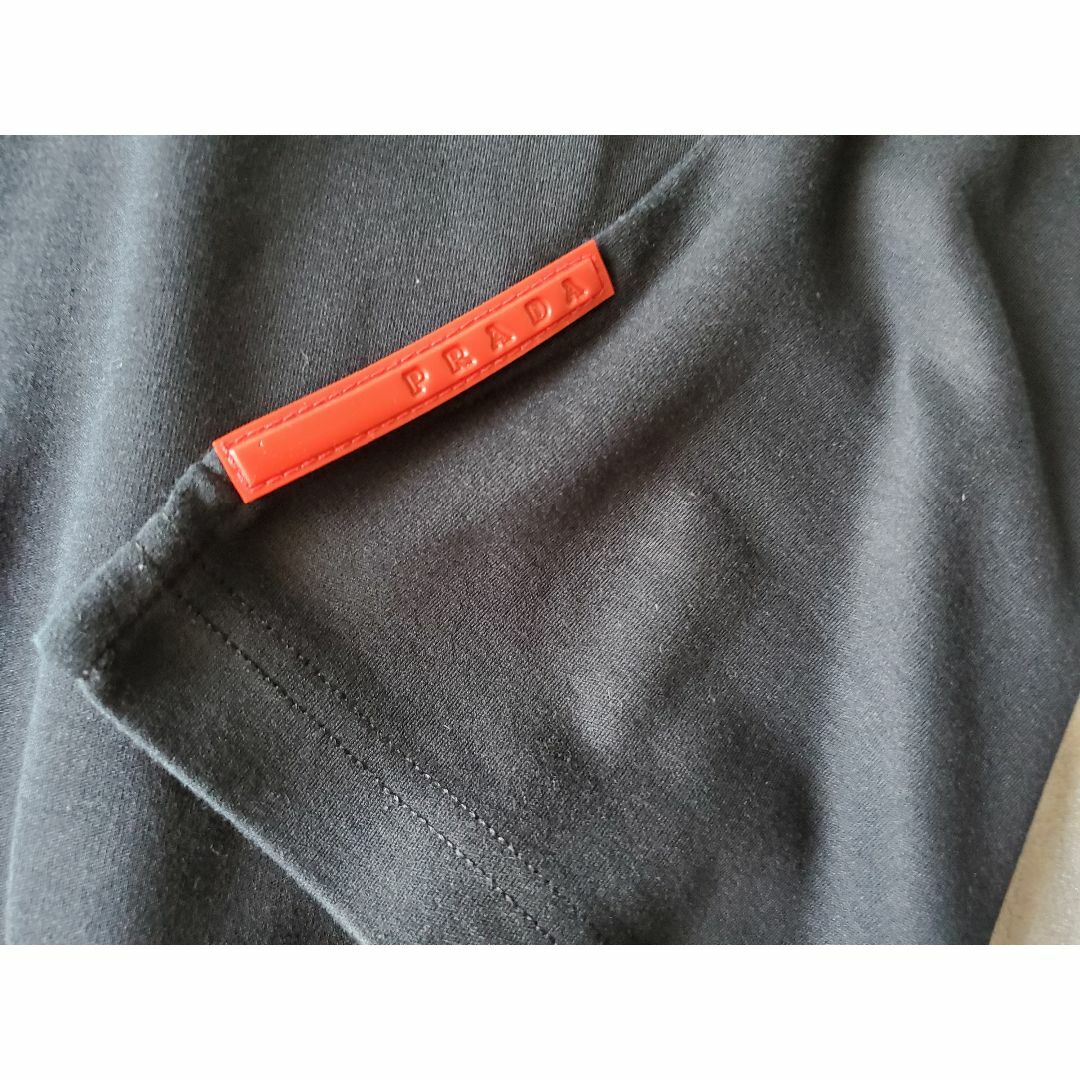 プラダスポーツPRADA半袖VネックTシャツ黒L直営店購入品クリーニング済