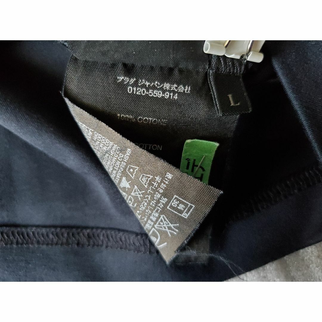 プラダスポーツPRADA半袖VネックTシャツ黒L直営店購入品クリーニング済