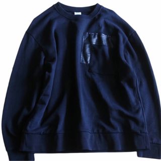 ザラ(ZARA)の【ZARA】美品　スウェット　トレーナー　ポケット　レザー　革　黒　XL相当★(スウェット)