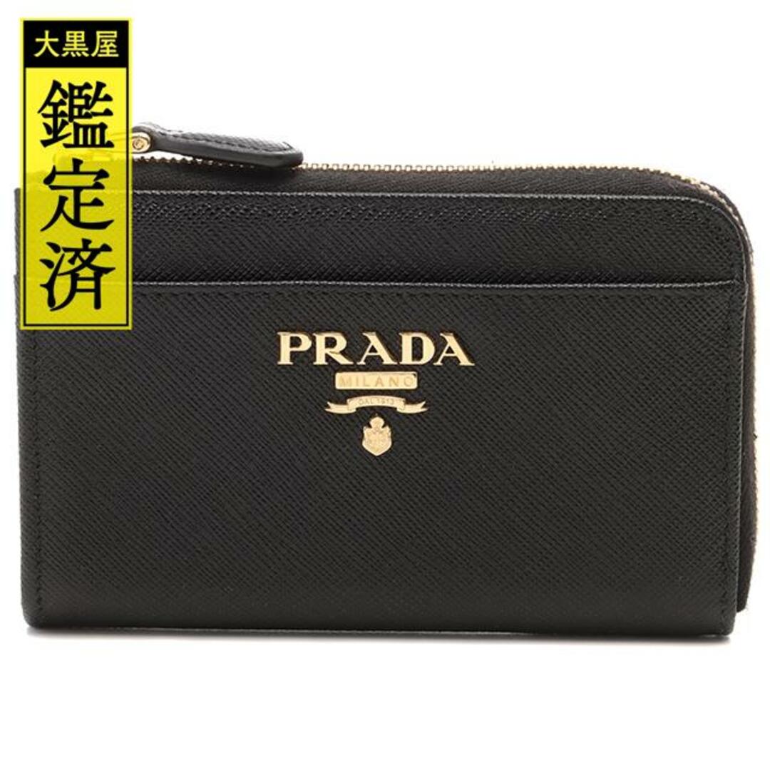 PRADA - プラダ キー＆コインケース サフィアーノ ブラック ゴールド金具【434】