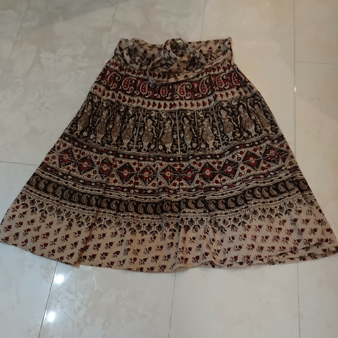 インド綿巻きスカート レディースのスカート(ロングスカート)の商品写真