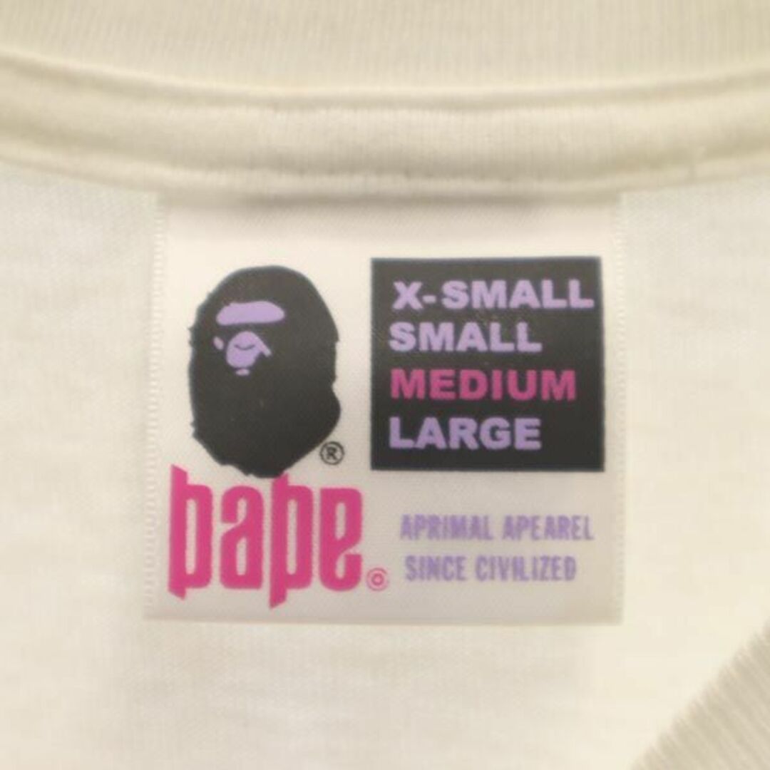 ベイプ 日本製 プリント 半袖 Tシャツ XS ホワイト系 BAPE A BATHING APE メンズ   【230709】 メール便可
