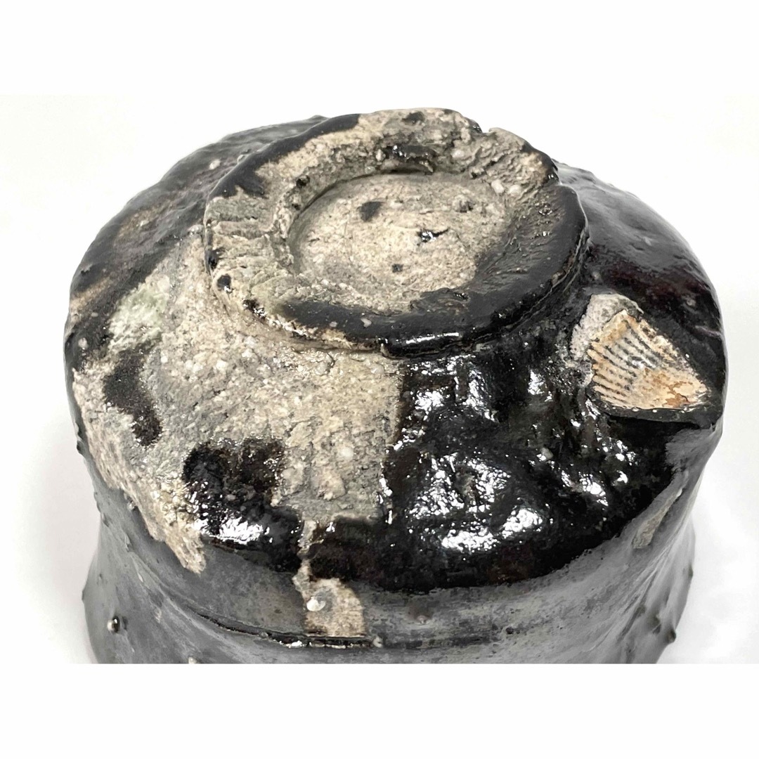 骨董 黒景 茶碗 作家物 木箱付き