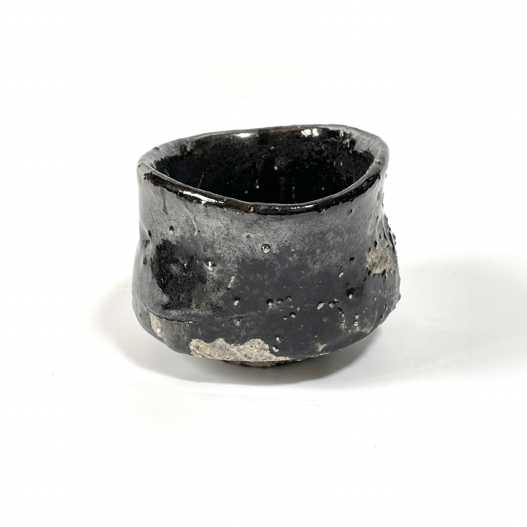 骨董 黒景 茶碗 作家物 木箱付き
