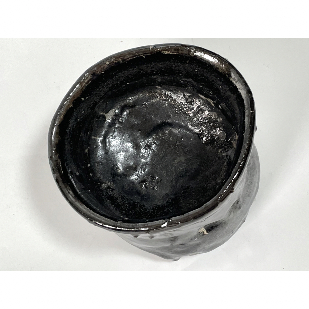 骨董 黒景 茶碗 作家物 木箱付き