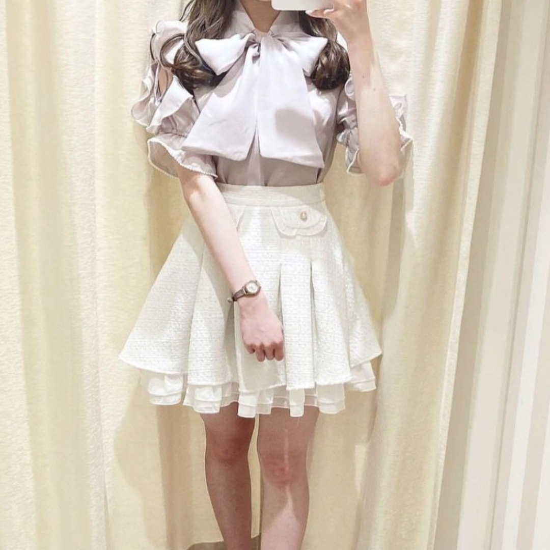 evelyn ツイードフリルスカート 齊藤なぎさ エブリン