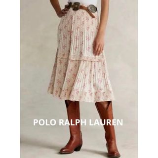 ポロラルフローレン(POLO RALPH LAUREN)のPOLO ラルフローレン　花柄　スカート　プリーツ　小さめサイズ　米国購入　新品(ロングスカート)