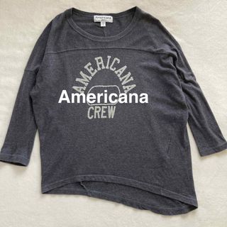 アメリカーナ(AMERICANA)のAmericana アメリカーナ　カレッジロゴ　ロンT  長袖　カットソー　変形(カットソー(長袖/七分))