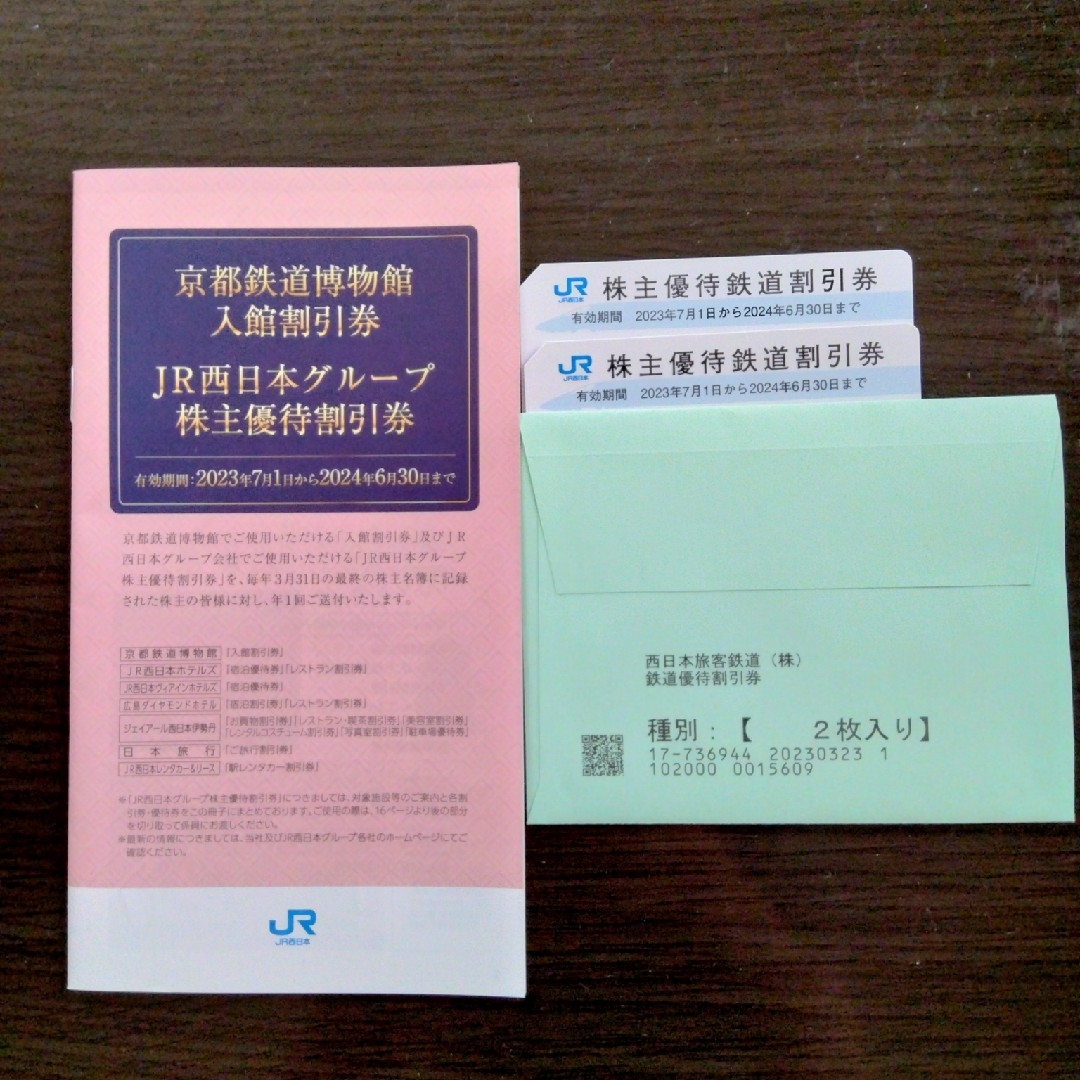 西日本旅客鉄道 株主優待割引券  2枚 チケットのチケット その他(その他)の商品写真