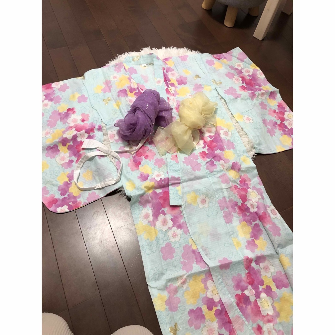 浴衣　帯　子供　キッズ キッズ/ベビー/マタニティのキッズ服女の子用(90cm~)(甚平/浴衣)の商品写真