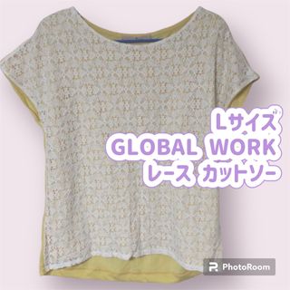 グローバルワーク(GLOBAL WORK)の婦人L GLOBAL WORK レース フレンチスリーブ　カットソー(カットソー(半袖/袖なし))