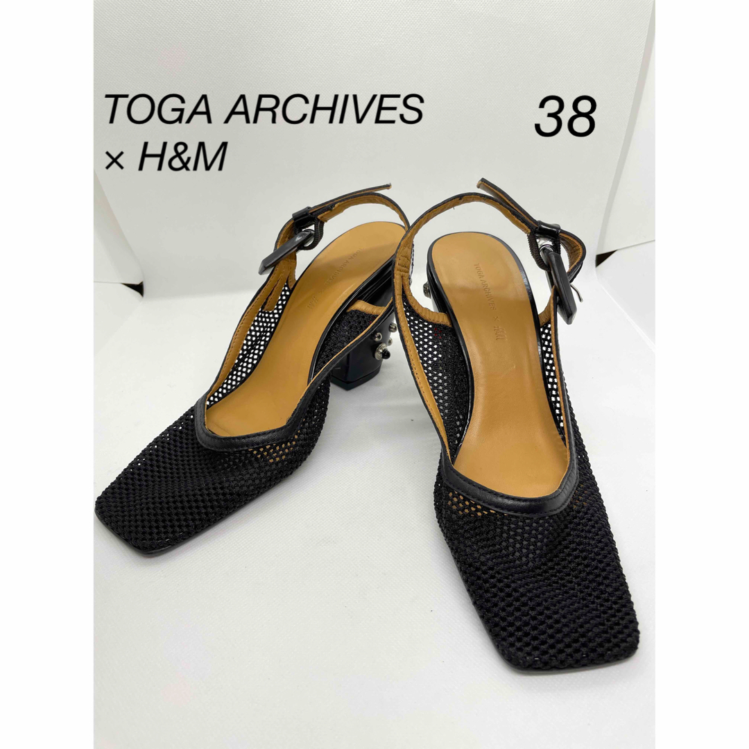 ★美品★TOGA トーガ ストライプメッシュピンヒール パンプス