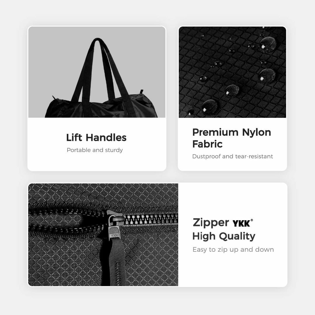 【色: ブラック】pack all 折りたたみバッグ ボストンバッグ 撥水 スポ