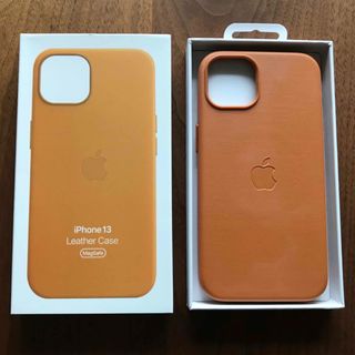 アイフォーン(iPhone)の【新品】アップル純正 iPhone13 レザーケース ゴールデンブラウン(iPhoneケース)