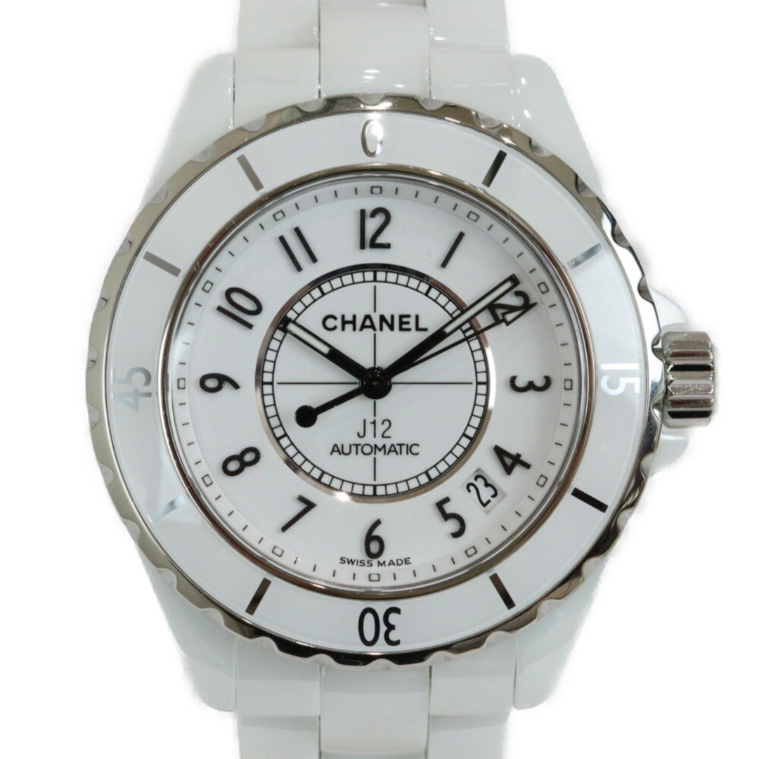 【OH・P済み】CHANEL　シャネル　J12　H0970　自動巻き　デイト　38ｍｍ　セラミック　ホワイト　メンズ　腕時計松前R56号店