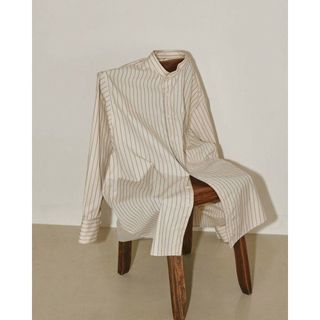 美品】完売 TODAYFUL ストライプオーバーシャツ 青 ブラウス 夏羽織り