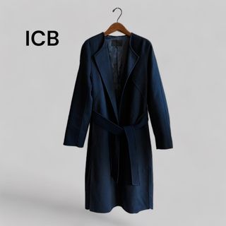 iCB ✿ アイシービー 薄手 ロングジャケット ロングコート ネイビー シャツ