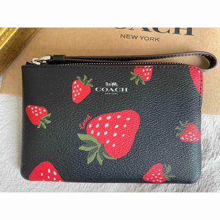 コーチ(COACH)の完売品【COACH CH535】コーナージップリストレット ストロベリー(ポーチ)