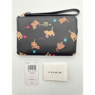 レオパードフラワーブラック 【正規品】コーチ COACH ポーチ ホワイト