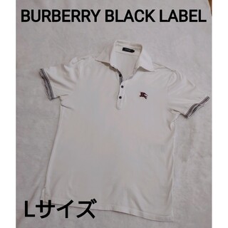 バーバリーブラックレーベル(BURBERRY BLACK LABEL)のバーバリーブラックレーベル ビックホースロゴポロシャツカットソー 3  白 L(ポロシャツ)