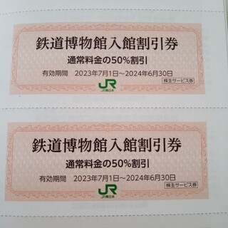 ジェイアール(JR)の鉄道博物館入館割引券　２枚(美術館/博物館)