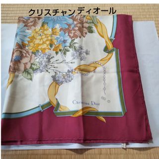 1167 クリスチャンディオール スカーフ シルク トロター ネイビー