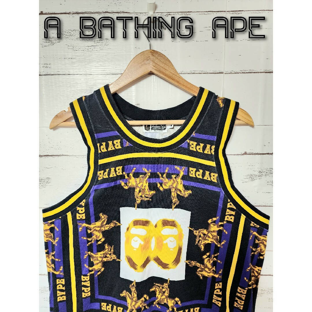 《超希少》A BATHING APE アベイジングエイプ タンクトップ 総柄 M | フリマアプリ ラクマ