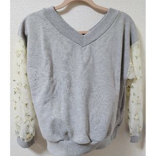 ヘザー(heather)のHeather　袖シフォン　トップス(カットソー(長袖/七分))