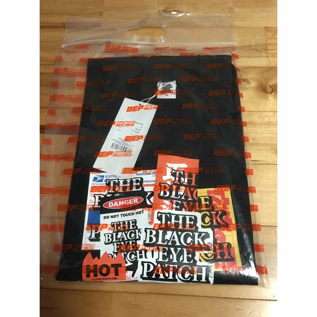 メンズブラックアイパッチ　取扱注意　ラベル　blackeyepatch tシャツ　M