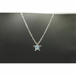 スタージュエリー(STAR JEWELRY)の美品　スタージュエリー　スター　ネックレス　ブルー　ジルコニア(ネックレス)