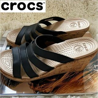 クロックス(crocs)の【美品】CROCS サンダル コルクウェッジ ソール(サンダル)