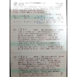 旅名人の九州満喫きっぷ　2回残(鉄道乗車券)
