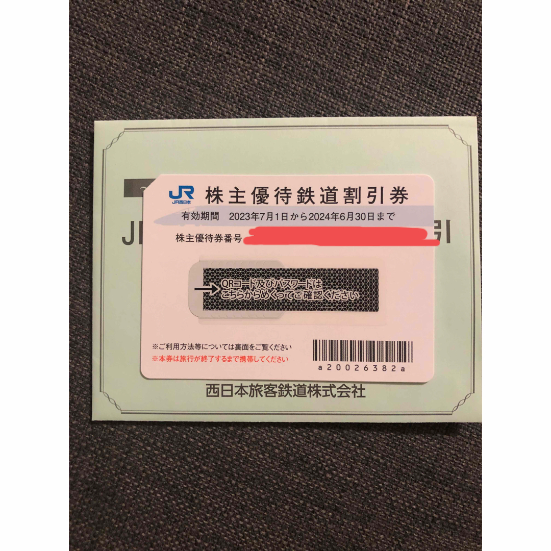 JR西日本　株主優待　鉄道割引券　1枚　2024年6月1日まで 1