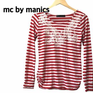 mc by manics / マックバイマニックス　長袖　シャツ　赤白　ボーダー(Tシャツ(長袖/七分))