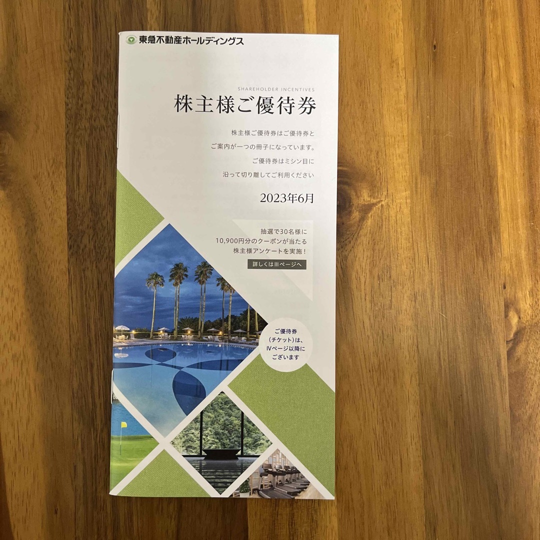 東急不動産　株主優待券1冊　株主1000株以上5000株未満 チケットの優待券/割引券(その他)の商品写真