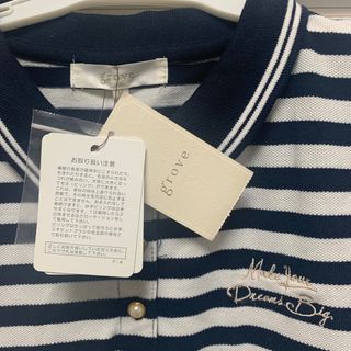 grove - 新品⭐︎grove ポロシャツ ボーダー ワンピース M 紺 マリンの