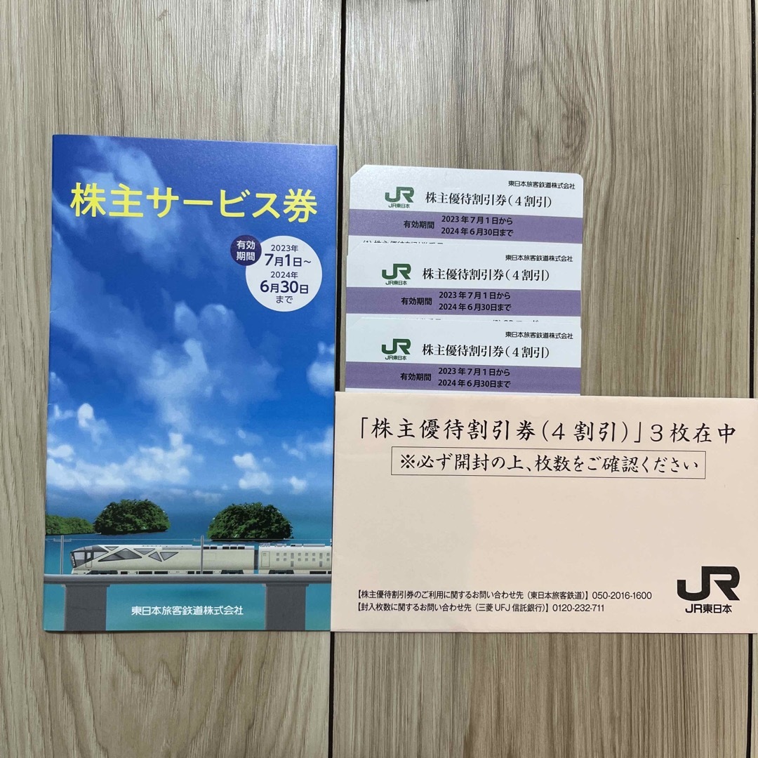 JR東日本　株主優待割引券3枚+株主サービス券