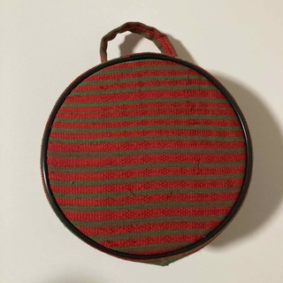 ウエストバッグ 赤×緑　ボーダー柄