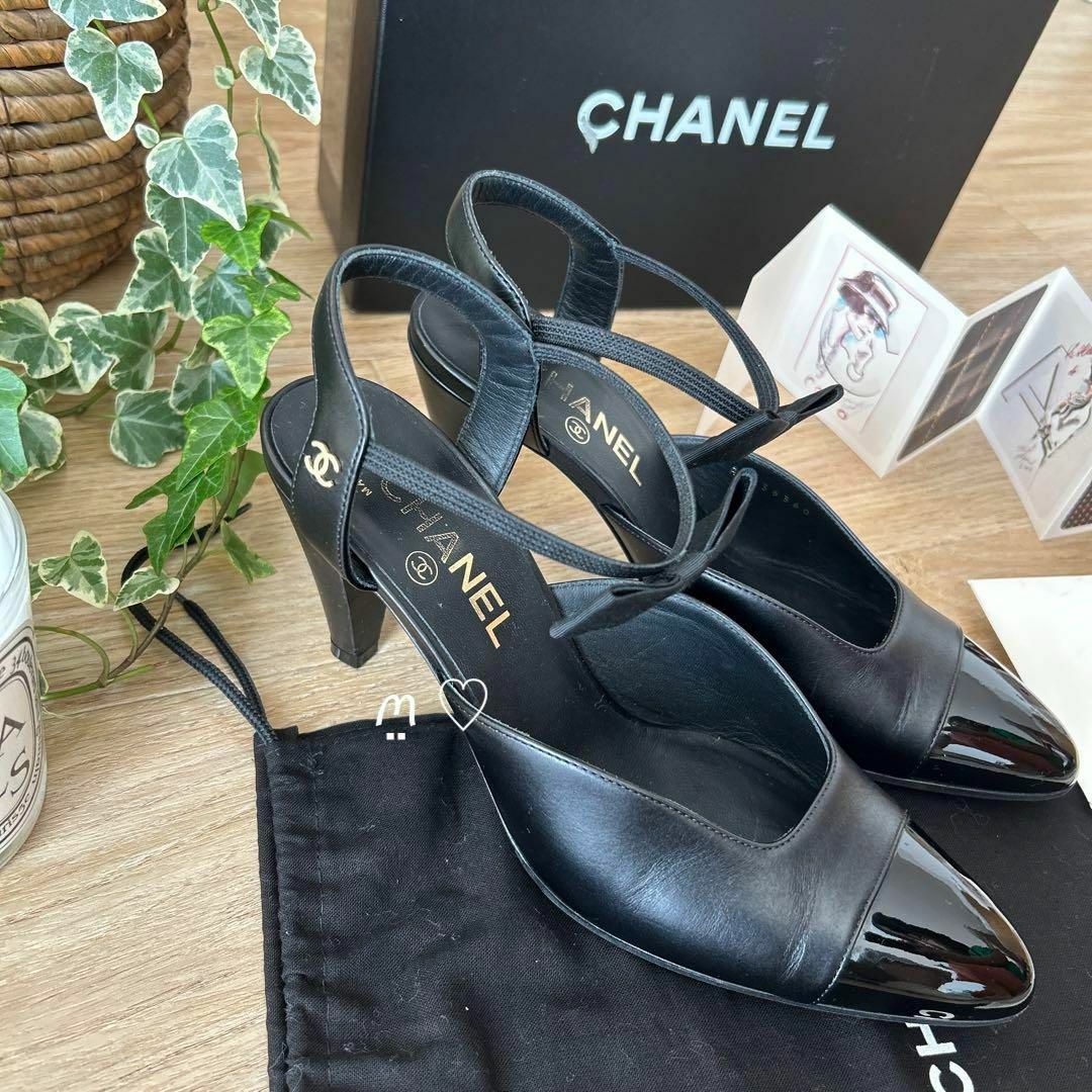 ☆CHANEL☆ シャネル レザー スリングバックシューズ サイズ 38 - サンダル ☆CHANEL☆ シャネル レザー スリングバックシューズ サイズ 38 - サンダル