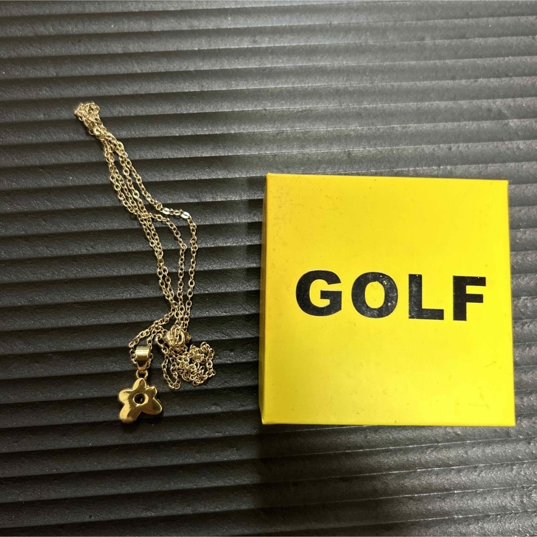 golf wang ゴルフワンネックレスゴールドフローラル | フリマアプリ ラクマ
