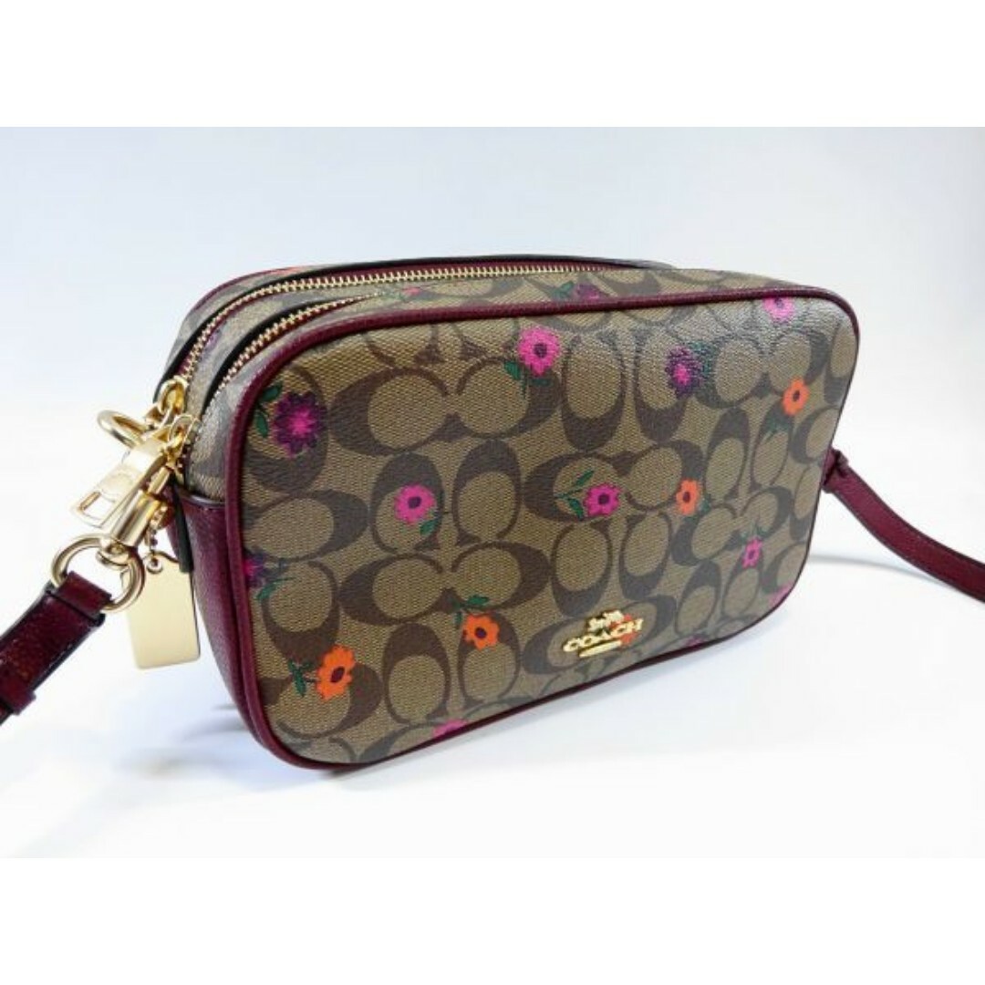 ●新品 未使用 COACH コーチ ショルダーバック ブラウン フラワー 花柄