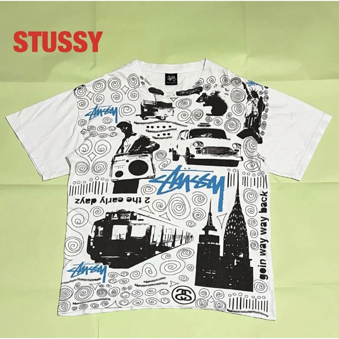 STUSSY 8ボール総柄パンツ 00s - ショートパンツ